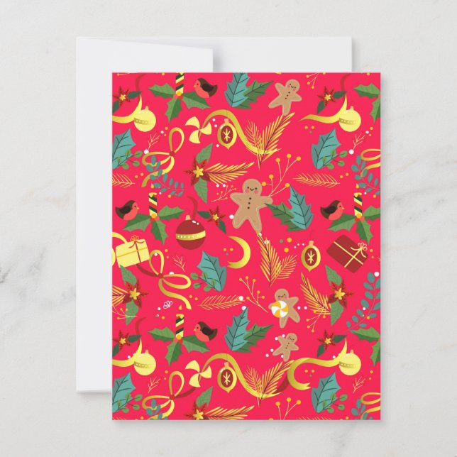 Julmönster 6 anteckningskort (Framsida)