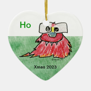 Julmonster Ho-Tecknaden Julgransprydnad Keramik