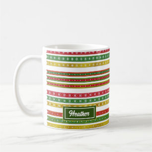 Julmönster linjer kaffekopp