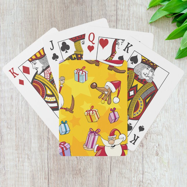 Julmönster med presenter och stjärnor casinokort (Skapare uppladdad)