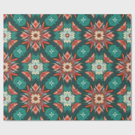 Julmönster med Retro Poinsettia Burst Presentpapper