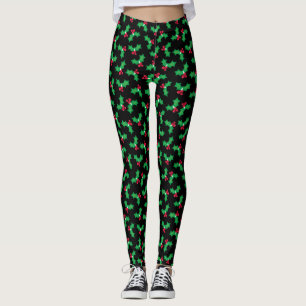 Julmönster på Svart Leggings