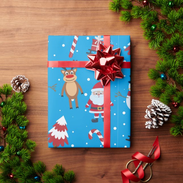 Julmönster Tomte Ren Snöman Presentpapper (Julgåva)