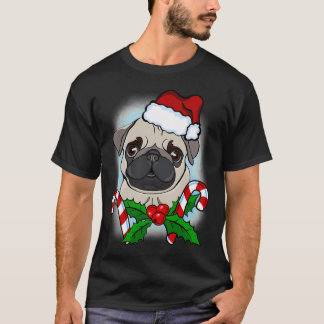 Julmops Hund med Tomtehatt, Godisstav T Shirt
