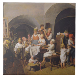 Julmorgon (av Ferdinand Georg Waldmüller) Kakelplatta