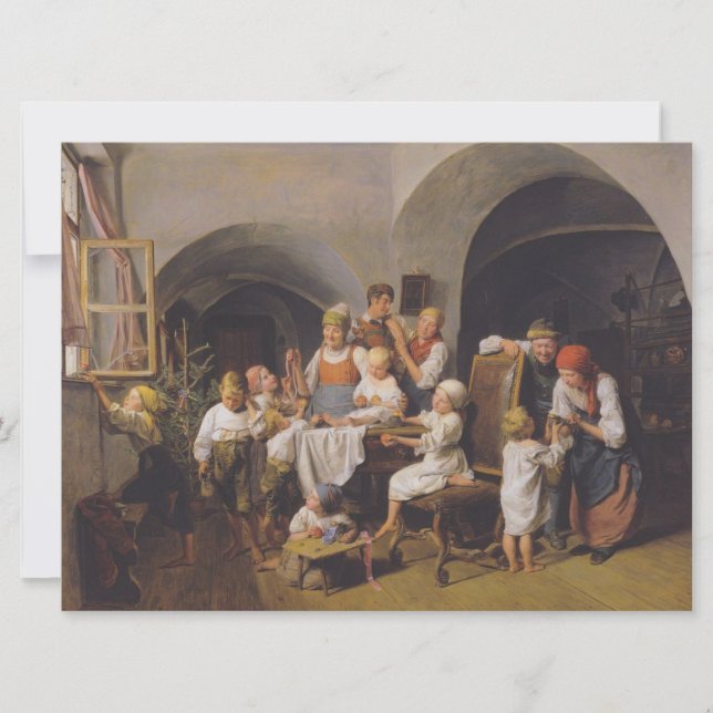 Julmorgon (av Ferdinand Georg Waldmüller) Kort (Framsida)