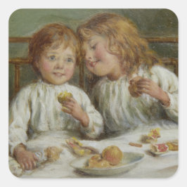 Julmorgon (av Joseph Clark) Fyrkantigt Klistermärke