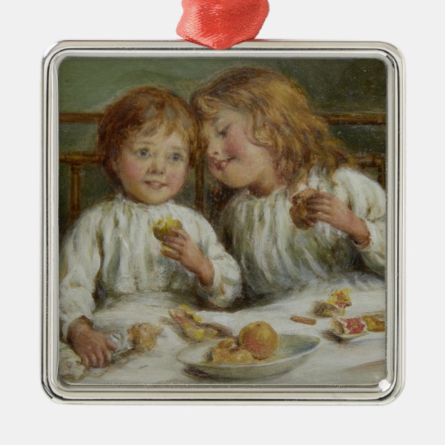 Julmorgon (av Joseph Clark) Julgransprydnad Metall (Framsidan)