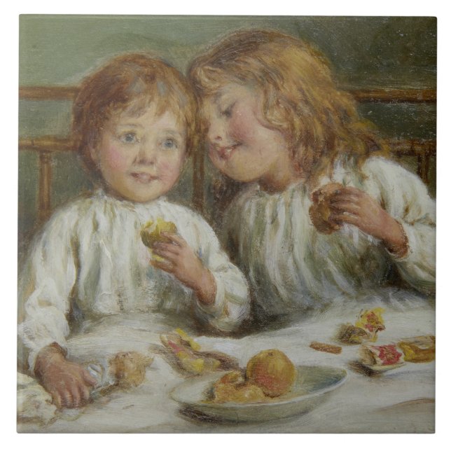 Julmorgon (av Joseph Clark) Kakelplatta (Framsidan)