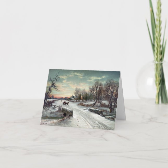 JULMORGON, c1885. Helgkort (Framsida)