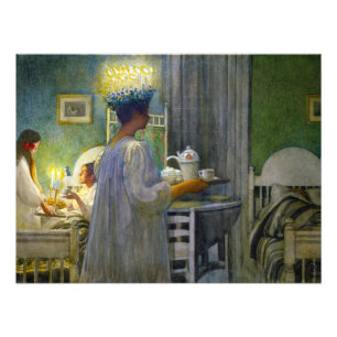 Julmorgon, festen med Saint Lucy Fototryck