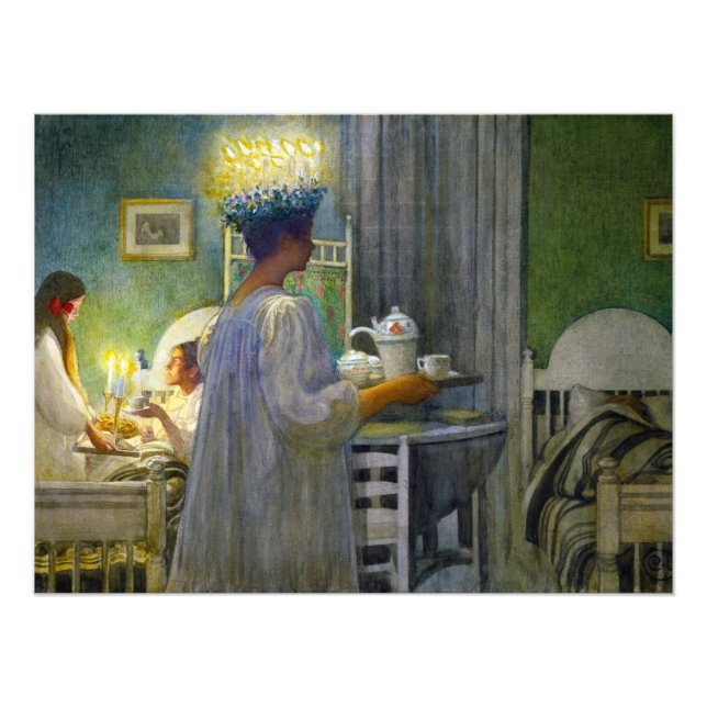 Julmorgon, festen med Saint Lucy Fototryck (Framsidan)