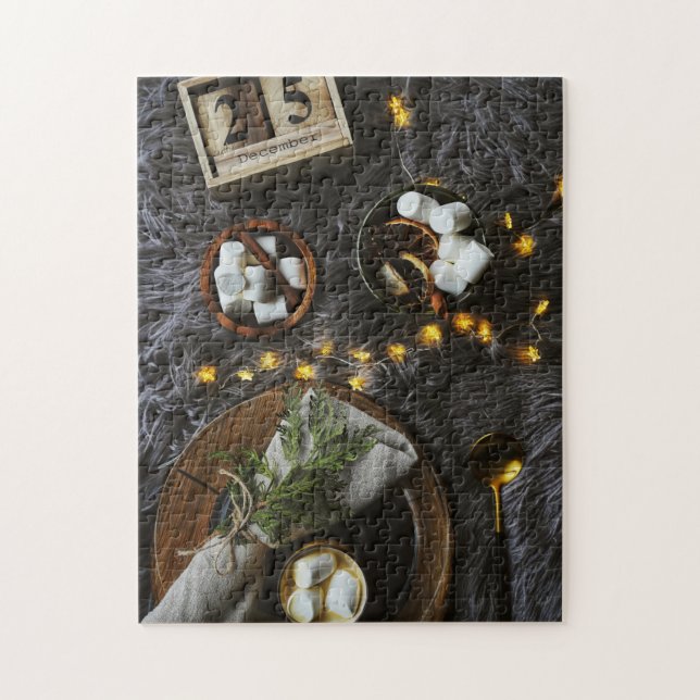 Julmorgon Hett Chocolate & Marshmellows Pussel (Vertikal)