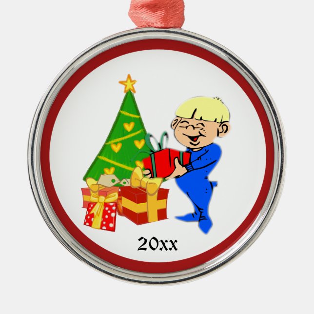 Julmorgon Kid Personliga prydnadsföremål Julgransprydnad Metall (Framsidan)