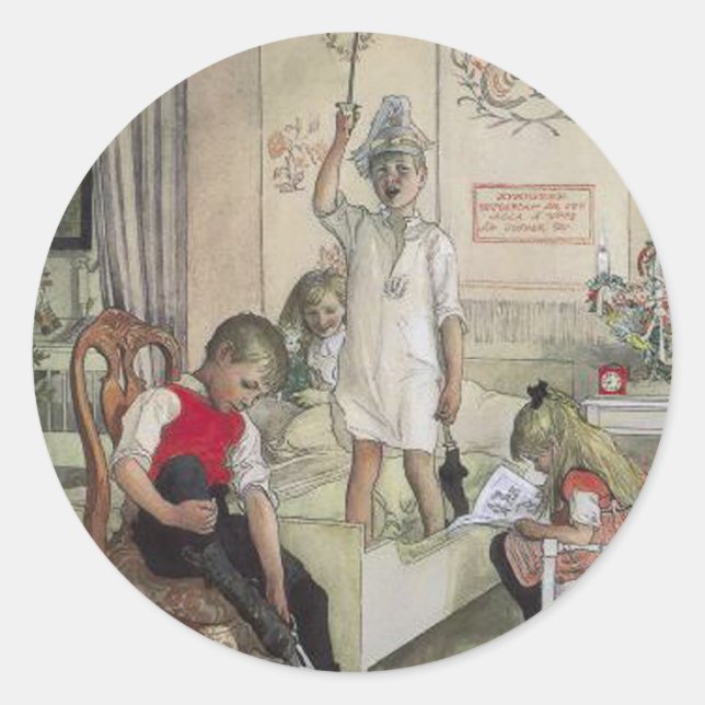 Julmorgon Runt Klistermärke (Framsida)