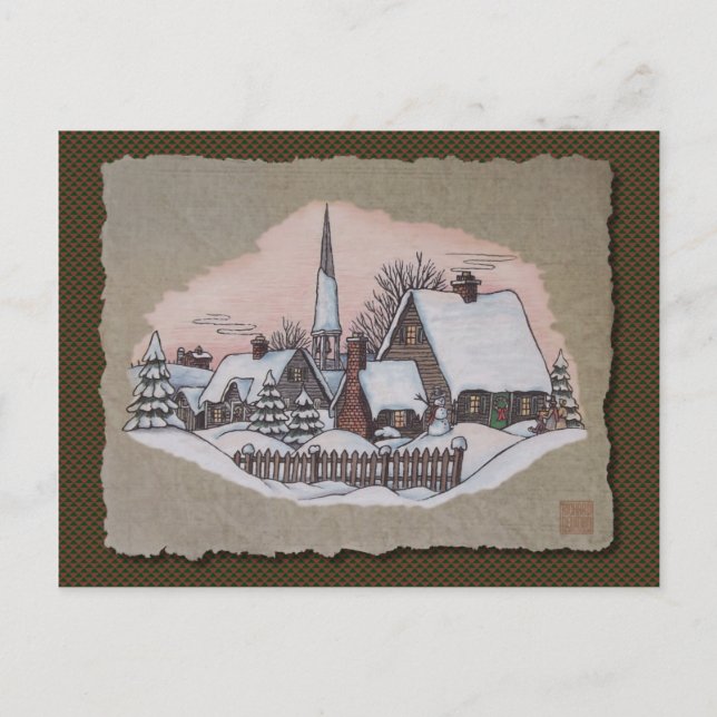 Julmorgonankomst Helg Vykort (Framsida)