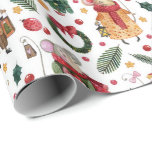 Julmöss Presentpapper<br><div class="desc">Kute Julmöss på vit bakgrund med roligt helgdag inslag.</div>