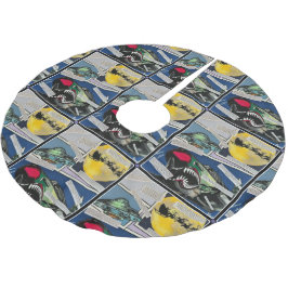 "Julmöten" Måla på en Julgransmatta Borstad Polyester