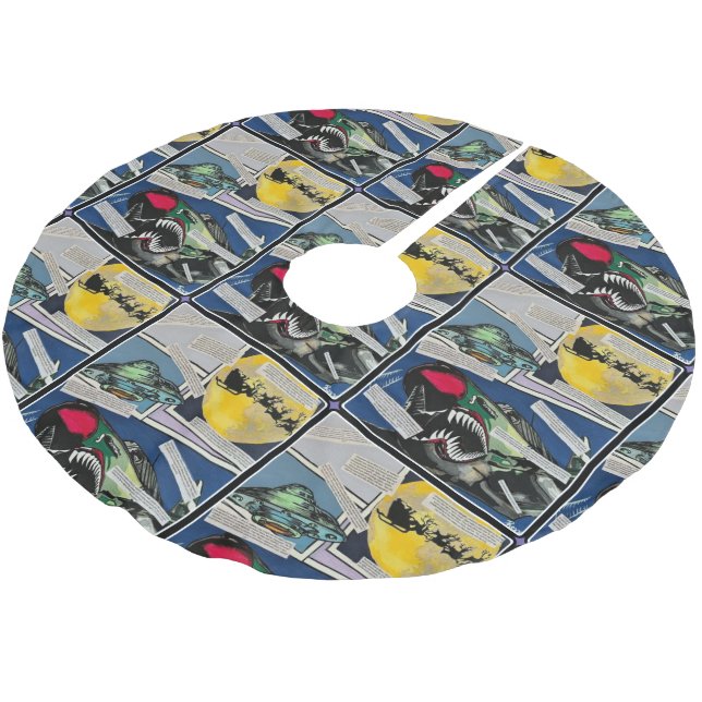 "Julmöten" Måla på en Julgransmatta Borstad Polyester (Vinklad)