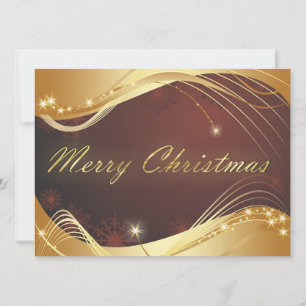 Julmotiv med guld och röd bakgrund julkort