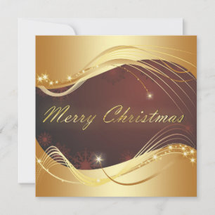 Julmotiv med guld och röd bakgrund julkort