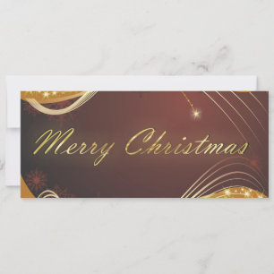 Julmotiv med guld på röd bakgrund julkort
