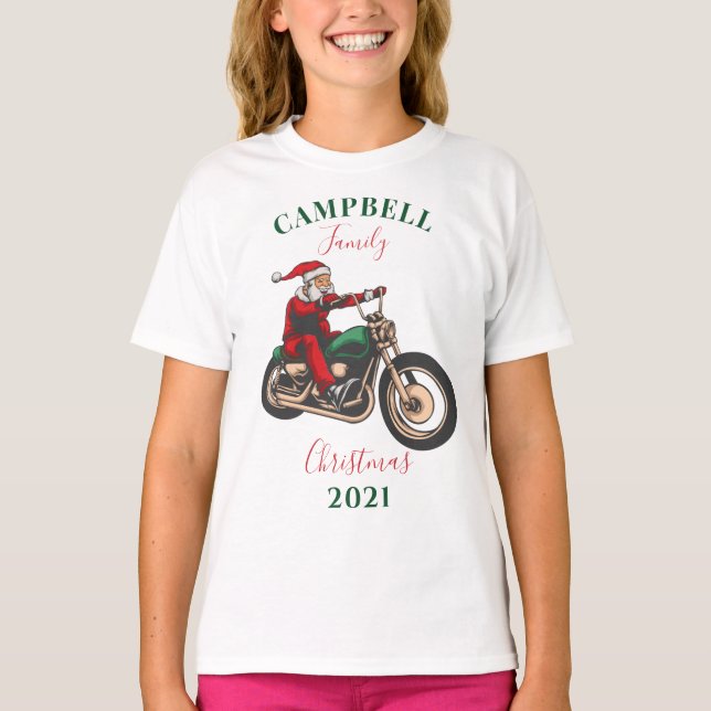 Julmotorcyklist - matchande Anpassningsbar T Shirt (Framsida)