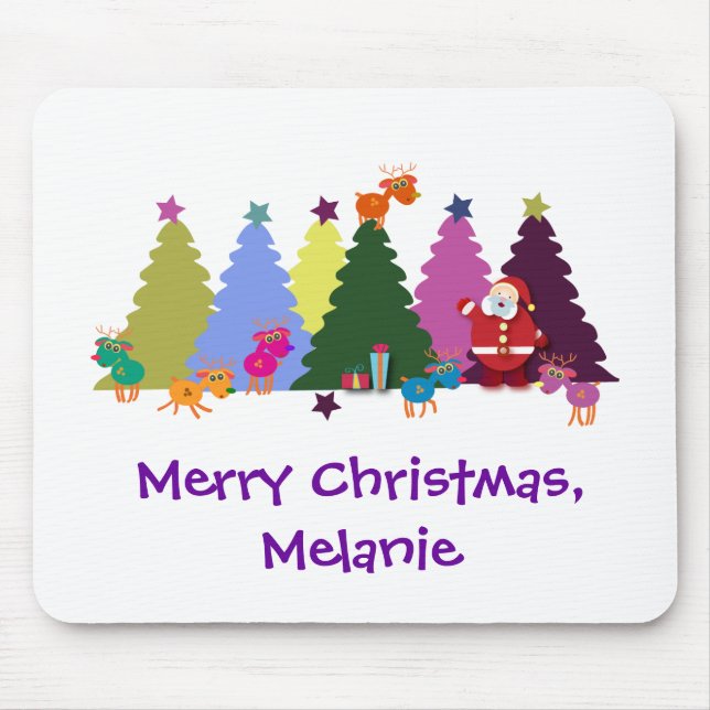 Julmousepad: Santa och hans renar Musmatta (Framsidan)