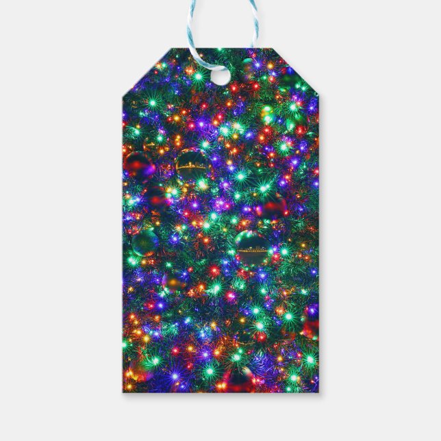 Julmousserande stjärnor presentetikett (Framsidan)