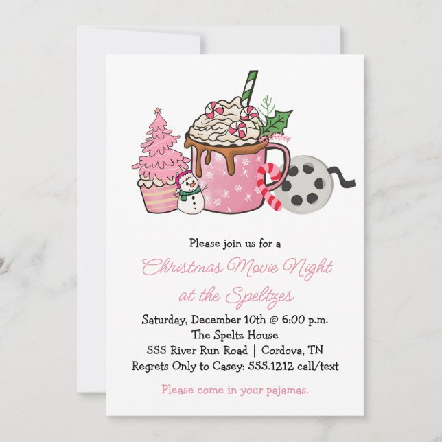 Julmovie Natt Party-inbjudningar Inbjudningar (Framsida)