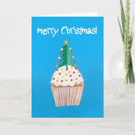 Julmuffin med julgranen helgkort