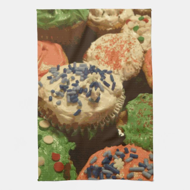 JulMuffinsar med Sprinkles Kökshandduk (Vertikal)