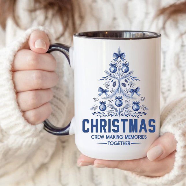 Julmugg för blåa dagar till kollegor eller vänner mugg (blue Christmas mug, Christmas crew mug, making memories mug, holiday coffee cup, WINTER CREW MUG,)