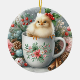 Julmugg Kyckling Julgransprydnad Keramik