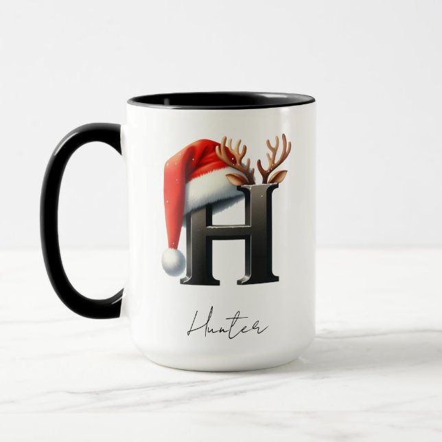 Julmugg med bokstaven H | Personlig kopp (Vänster)