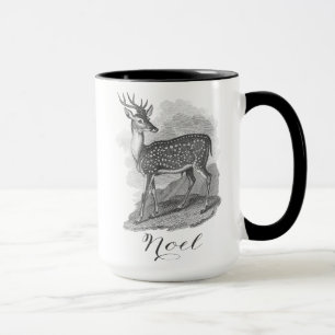 Julmugg med en vacker gammal hjortetsning. mugg