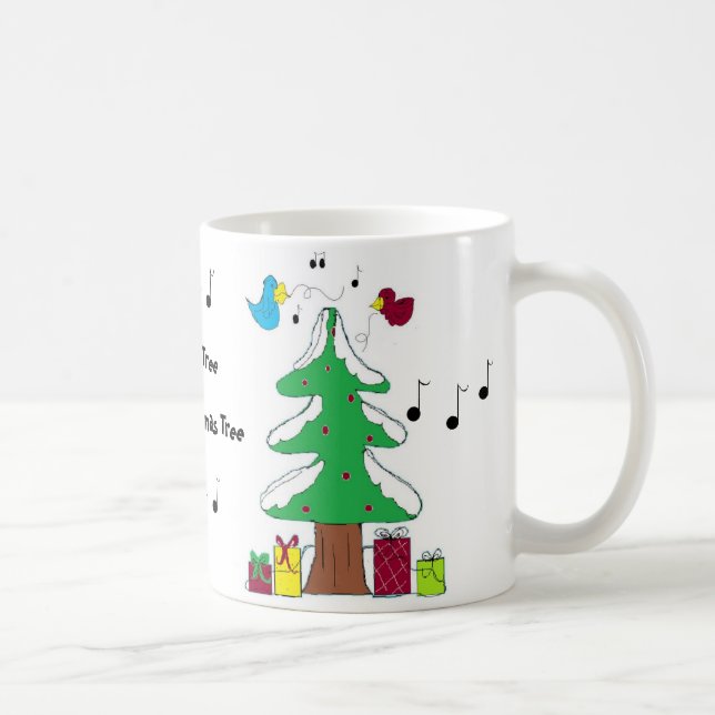Julmugg med fåglar och noter kaffemugg (Höger)