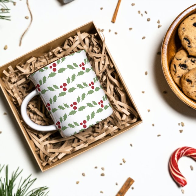 Julmugg med järnekbär kaffemugg (Skapare uppladdad)