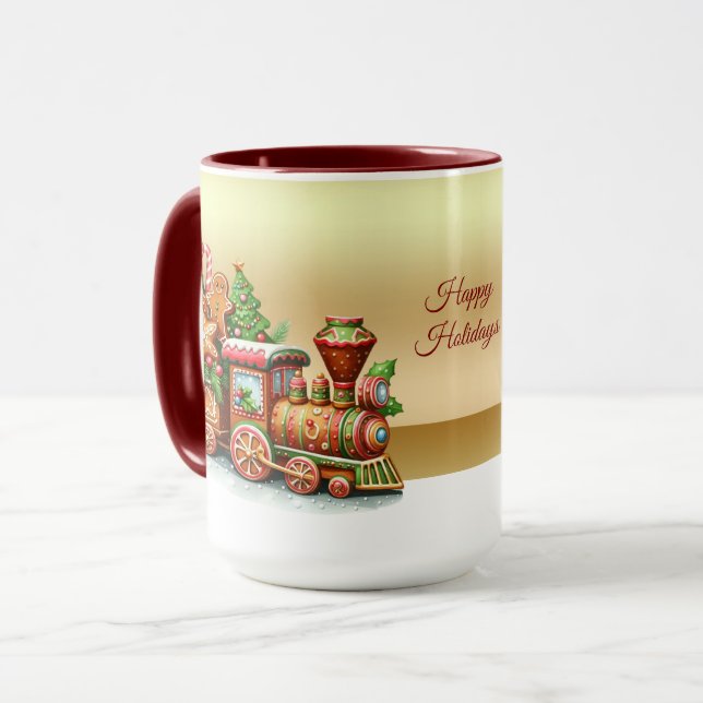 Julmugg med pepparkakståg mugg (Framsida vänster)