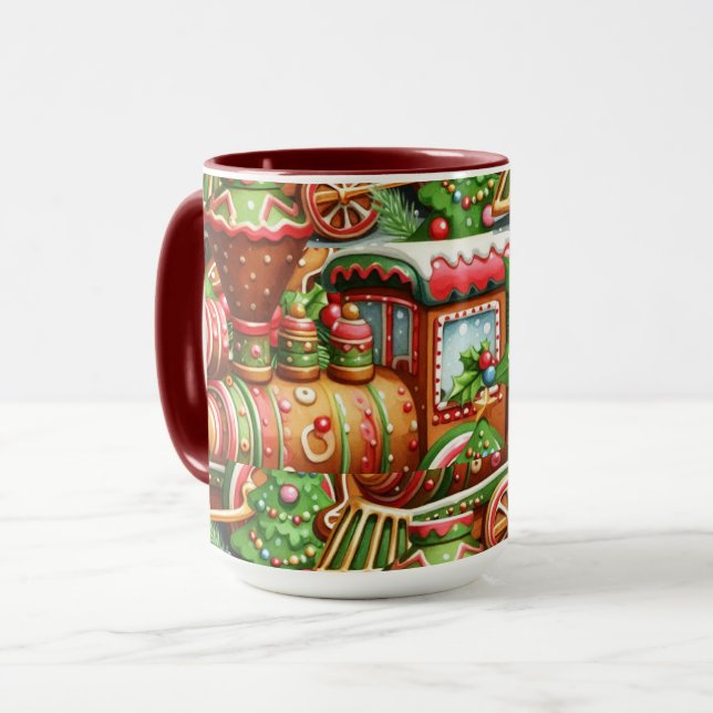 Julmugg med pepparkakståg mugg (Framsida vänster)
