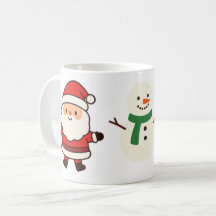Julmugg med Tomte, Träd & Snöman