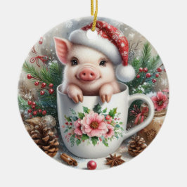 Julmugg Pig Julgransprydnad Keramik