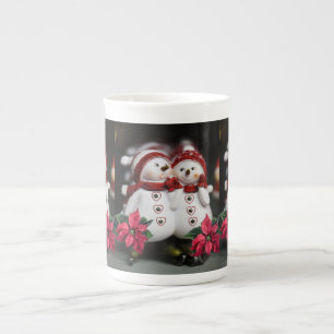 Julmugg Snöman Benporslin Mugg