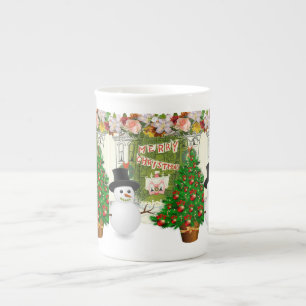 Julmugg, Snöman, God Jul Benporslin Mugg