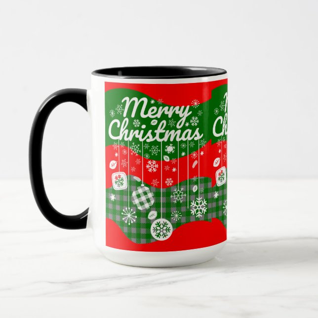 Julmugg – Vita Ornament & God Jul  Mugg (Vänster)