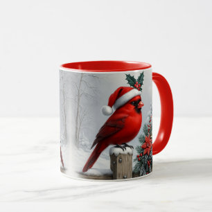 Julmuggdesign med kardinal för sublimering mugg