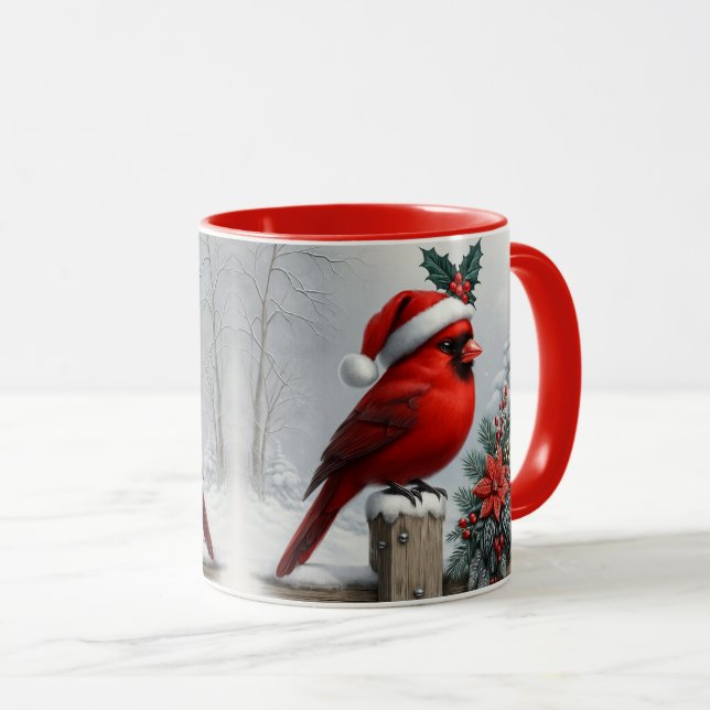 Julmuggdesign med kardinal för sublimering mugg (Framsida höger)
