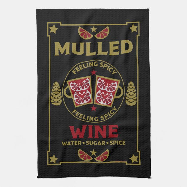 Julmullad Red Vin Kökshandduk (Vertikal)