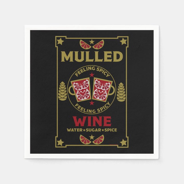 Julmullad Red Vin Pappersservett (Framsidan)