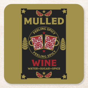 Julmullad Red Vin Underlägg Papper Kvadrat